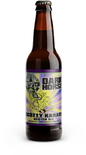 Dark Horse Scotty Karate Scotch Ale Beer Bottle PNG Image