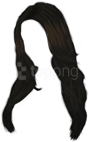 Dark Long Hair Silhouette PNG Image