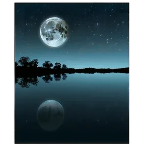 Dark Moon Over Water Png Bxm PNG Image