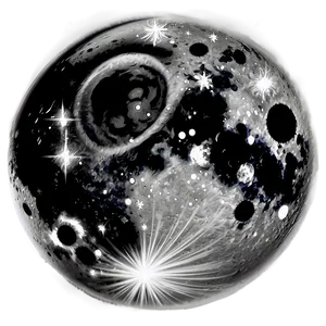 Dark Moon With Stars Png Bcp10 PNG Image