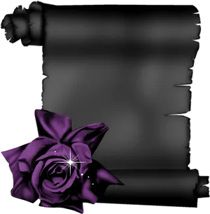 Dark Scrollwith Purple Rose PNG Image