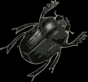 Dark Stylized Beetle Illustration PNG image with transparent background