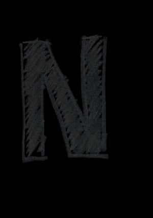 Dark Textured Letter N PNG image with transparent background
