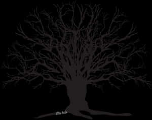 Creepy Tree Silhouette PNG image with transparent background