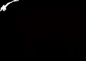 Darkened Silhouetteof Sheep PNG image with transparent background