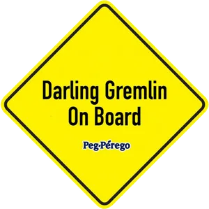 Darling Gremlin On Board Sign PNG Image