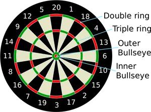 Dartboard Scoring Zones Explained PNG Image