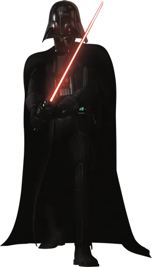 Darth Vader With Lightsaber PNG Image