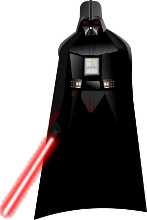 Darth Vader With Lightsaber PNG Image