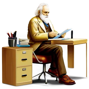 Darwin At Work Study Png Moj PNG Image