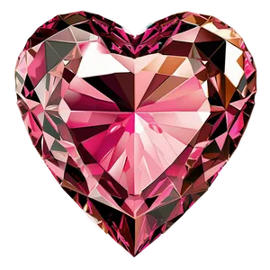 Dazzling Pink Heart Diamond Art Png 20 PNG Image