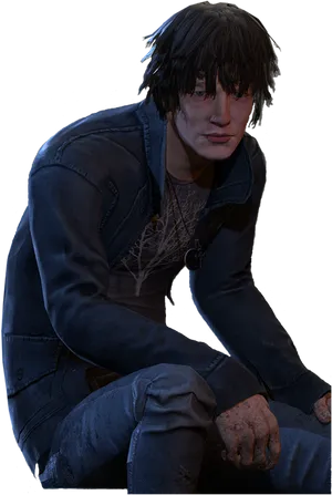 Dead By Daylight Survivor Crouching PNG Image