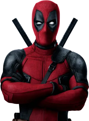 Deadpool Arms Crossed Portrait PNG Image