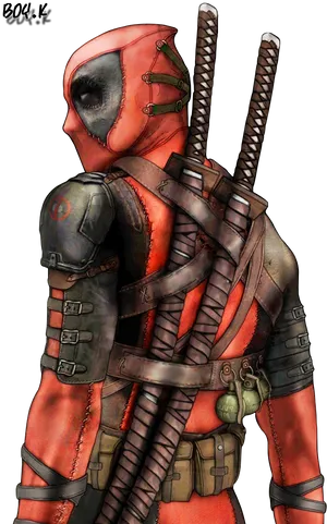 Deadpool Artistic Portrait PNG Image