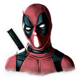 Deadpool Black and White Sketch PNG 05212024 PNG image with transparent background