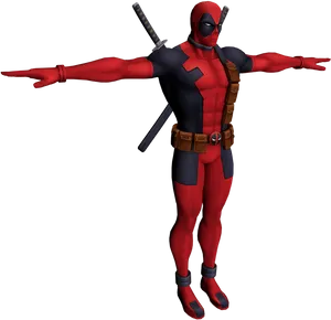 Deadpool Character Pose PNG Image