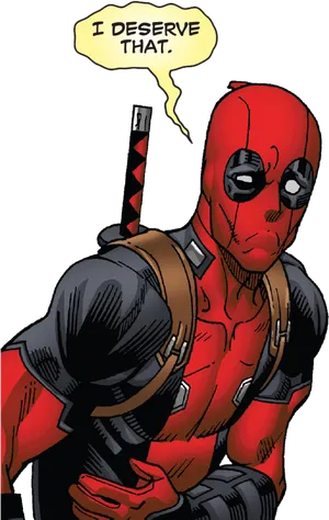 Deadpool Comic Panel I Deserve That PNG Image