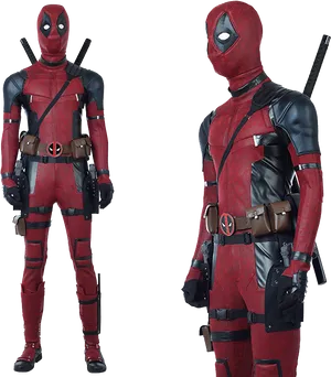 Deadpool Costume Full Body View PNG Image