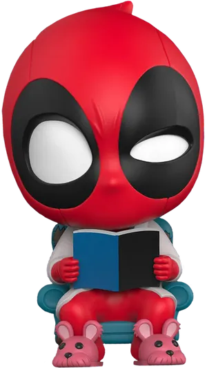 Deadpool Funko Pop Reading Book PNG Image