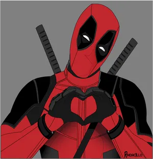 Deadpool Heart Hand Gesture PNG Image