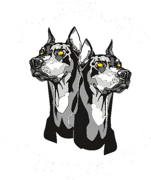 Deadwood Dobermans Graphic PNG Image