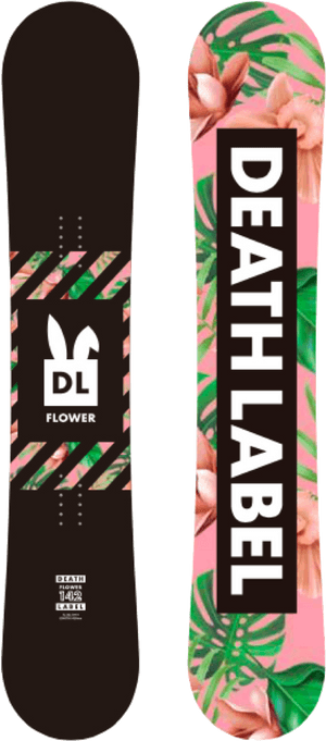 Death Label Flower Snowboard Design PNG image with transparent background