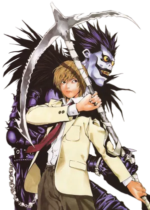 Death Note Characterand Shinigami PNG Image