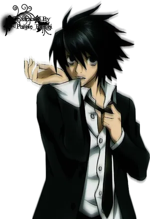 Death Note L Character Pose PNG Image