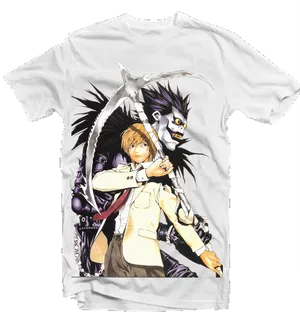 Death Note Ryukand Light T Shirt Design PNG Image