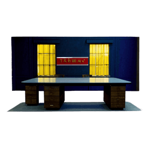 Debate Stage Empty Desk Night PNG
