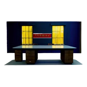 Debate Stage Empty Desk Night PNG Image