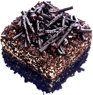 Decadent Chocolate Cakewith Cherries PNG Image