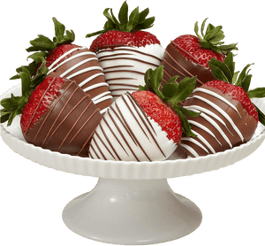 Gourmet Dipped Swizzled - Milk Chocolate Covered Strawberries With White Drizzle, HD Png Download PNG image with transparent background