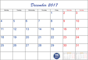 December2017 Calendar Template PNG image with transparent background