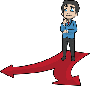 Decision Point Character Illustration PNG image with transparent background