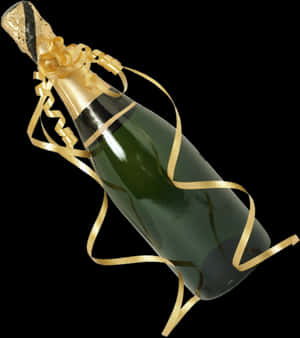 Decorated Champagne Bottle PNG image with transparent background