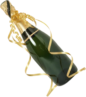 Decorated Champagne Bottle PNG Image