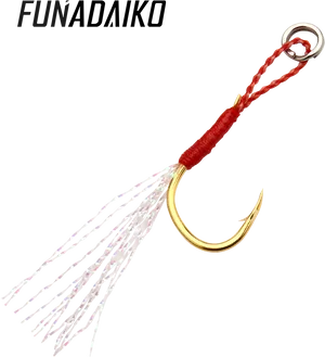 Decorated Golden Fishing Hook PNG Image