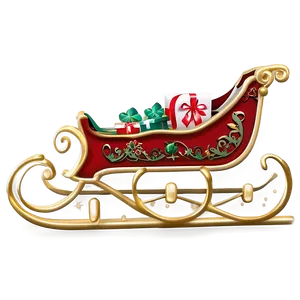 Decorated Holiday Sleigh Png Mkd PNG Image