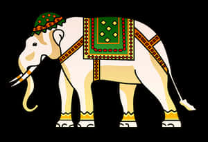 Decorated Indian Elephant Illustration PNG image with transparent background