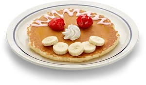 Decorated Smiley Face Pancake PNG Image