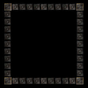 Decorative Black Gold Frame Pattern PNG image with transparent background