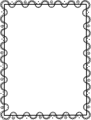 Decorative Blackand White Border Frame PNG Image