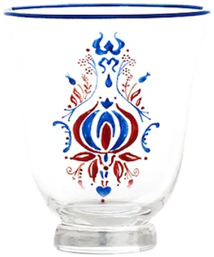 Decorative Blueand Red Painted Glass PNG Image