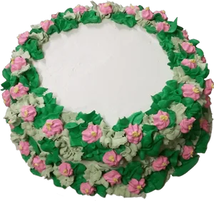 Decorative Cakewith Pink Flowers PNG Image