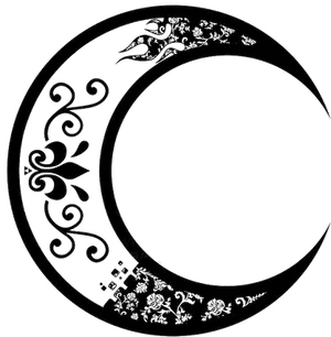 Decorative Crescent Moon Design PNG Image