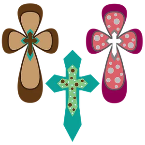 Decorative Crosses Vector Illustration PNG Image