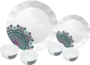 Decorative Dinnerware Set PNG Image