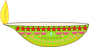 Decorative Diwali Diya Illustration PNG image with transparent background