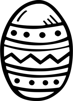 Decorative Easter Egg Outline PNG Image